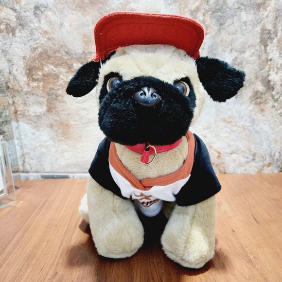 Build A Bear Workshop Houston Astros Pug Dog Plush Tan Black Baseball - Picture 16 of 17